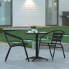 Emma And Oliver 23.5'' Round Aluminum Indoor-Outdoor Table Set With 2 Slat Back Chairs -Garden & Outdoors GUEST 61cfc9c1 faea 43c3 98c2 d0dfddaa117c