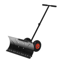OUTSUNNY HOMCOM Heavy-Duty Snow Shovel Rolling Pusher With 29'' Blade, 10'' Wheels And Angle-Adjustable Handle -Garden & Outdoors GUEST 6275792c 0678 4cee a529 576d00b2c972