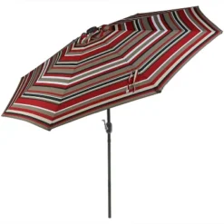 Sunnydaze Decor Sunnydaze Outdoor Aluminum Patio Umbrella With Solar LED Lights, Tilt, And Crank - 9' -Garden & Outdoors GUEST 62a404be 35c8 4d95 a33d dd4bcd140e35
