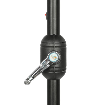 9' X 9' Mirage II Fiesta Market Patio Umbrella With Solar LED Tube Lights Black/White - Island Umbrella 14 9' X 9' Mirage II Fiesta Market Patio Umbrella With Solar LED Tube Lights Black/White - Island Umbrella - Image 12