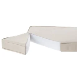 Sunbrella 48" X 19" X 3" Outdoor Corded Bench Cushion Charcoal Gray/Ivory -Garden & Outdoors GUEST 65886abe 2208 4e85 8d30 0d642ca672d2