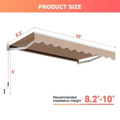 Costway 10' X 8' Retractable Awning Patio Sun Shade W/Crank Handle -Garden & Outdoors GUEST 65bb9b62 c8e6 4000 bcc3 3bdc03282cf1