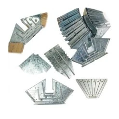 EZBUILDER 7 X 8 Foot Peak Roof Storage Shed Garage Barn DIY EZ Framing Kit With 24 Galvanized Steel Angles And 12 Base Plates (No Wood Included)