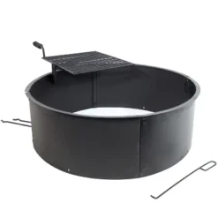 Sunnydaze Decor Sunnydaze Outdoor Heavy-Duty Steel Portable Campfire Ring With Cooking Grate And Fire Poker - 36" - Black -Garden & Outdoors GUEST 662ac3b0 bd4e 424f b606 1f4ae024a6ed