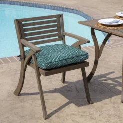 Arden Selections Plush PolyFill Seat Pad Alana Tile Blue