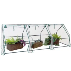 Sunnydaze Decor Sunnydaze Outdoor Portable Slanted Top Plant Shelter Mini Cloche Greenhouse With Zipper Doors - 36" - Clear 19 Sunnydaze Decor Sunnydaze Outdoor Portable Slanted Top Plant Shelter Mini Cloche Greenhouse With Zipper Doors - 36" - Clear -Garden & Outdoors GUEST 683e5120 63d2 4fd8 a93b 6665b5d7d36d