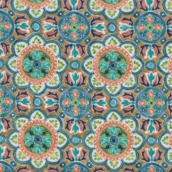 2pc 20" X 20" X 3" Lagoa Tile Flamingo Outdoor Squared Corners Chair Pad Set Blue - Pillow Perfect