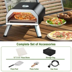 Costway Outdoor Gas Pizza Oven Portable Propane Pizza Stove With Oven Cover Pizza Stone -Garden & Outdoors GUEST 697d085b ba44 49ab bd82 3285892f151e