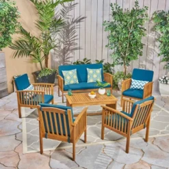 Carolina 6pc Acacia Wood Chat Set - Christopher Knight Home -Garden & Outdoors GUEST 6a0c69da 3f00 434e 996d b2667dc979e8