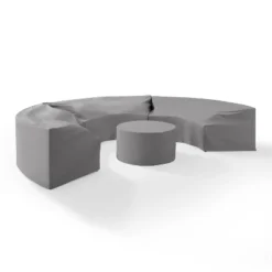 Crosley Catalina 4pc Furniture Cover Set, Three Round Sectional Sofas And Coffee Table, Gray -Garden & Outdoors GUEST 6a415a7a 2d61 4b70 818c 9565f6f42059