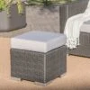 Santa Rosa Wicker Outdoor Patio Ottoman Seat - Gray/Silver - Christopher Knight Home -Garden & Outdoors GUEST 6b5561f2 0fd5 4fe7 b97b b94bd415f322
