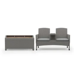 2pc Maksville Aluminum Patio Loveseat & Storage Bench - MiBasics -Garden & Outdoors GUEST 6beb48bf f6e3 4cc6 a933 b28726a2fcb1