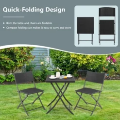 Tangkula 3PCS Patio Bistro Set Folding Wicker Chairs & Table Outdoor Patio Furniture Set -Garden & Outdoors GUEST 6c792a5d 33dd 4100 89fa 41b53ead09c2