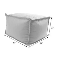 20" X 20" X 15" Outdoor Bean Filled Pouf/Ottoman In Sunbrella Cast Mist - Jordan Manufacturing -Garden & Outdoors GUEST 6d52e1f3 ccc0 4a2e 9c77 e2a55302cfd4