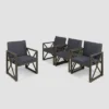 Andora 4pk Acacia Wood Club Chairs - Gray/Dark Gray - Christopher Knight Home -Garden & Outdoors GUEST 6db9c469 0324 4ecc a505 6086de635abc