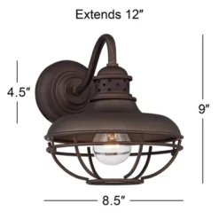 Franklin Iron Works Park Rustic Farmhouse Outdoor Wall Light Fixture Oil Rubbed Bronze Caged 9" For Post Exterior Barn Deck House Porch Yard Patio -Garden & Outdoors GUEST 6e6b34bc a344 4f9a 8153 e9eaee27c038