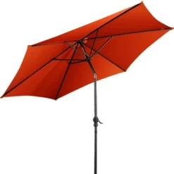 Costway 9FT Patio Umbrella Patio Market Steel Tilt W/ Crank Outdoor Yard Garden Orange -Garden & Outdoors GUEST 6e7a4e47 1474 42fa 9901 4fb8f3203686