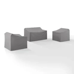 Crosley 3pc Furniture Cover Set, Loveseat And Two Chairs, Gray -Garden & Outdoors GUEST 6fc05115 8e98 4fb0 a5ad cdda5e752478