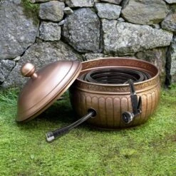 La Jolla Copper Finish Hose Pot With Lid - Good Directions -Garden & Outdoors GUEST 7104df39 7e57 42a9 8179 1e840ee9d55f