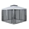 SUGIFT 10' X 10' Outdoor Patio Gazebo Canopy With Mesh Netting Sidewalls And Steel Frame - Light Gray -Garden & Outdoors GUEST 71b53295 b36e 427e 9974 2ae7f0a7adf5