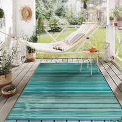 World Rug Gallery Contemporary Stripe Reversible Plastic Outdoor Rugs -Garden & Outdoors GUEST 7280c27b 9daa 48c9 8f49 735d6ea209e5