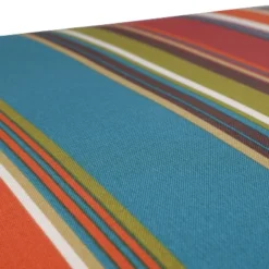 Outdoor 2-Piece Reversible Lumbar Toss Pillow Set - Brown/Turquoise Floral/Stripe - Pillow Perfect -Garden & Outdoors GUEST 72b138dd a99f 4ec6 b009 34b46024c4ee