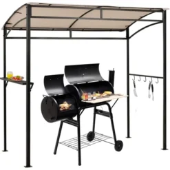Tangkula 7' X 4.5' Grill Gazebo Patio BBQ Tent Shelter With Single Tier Canopy Beige -Garden & Outdoors GUEST 7313d04b 54ec 4336 8067 191662214de2