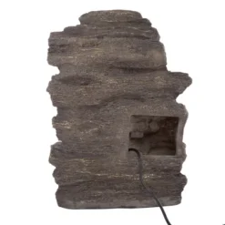 Nature Spring Cascading Outdoor 3-Tier Rock Water Fountain