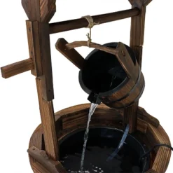 Sunnydaze Decor Sunnydaze 48"H Electric Fir Wood Old-Fashioned Wishing Well Outdoor Water Fountain -Garden & Outdoors GUEST 737cc74e 97fc 4fb6 8fc5 fbc2ac69444f