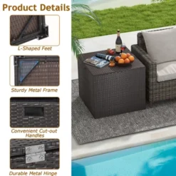 Costway 72 Gallon Patio Rattan Wicker Storage Deck Box Container With Liner Garden 18 Costway 72 Gallon Patio Rattan Wicker Storage Deck Box Container With Liner Garden -Garden & Outdoors GUEST 73baaac0 3d6b 491a a223 56a7bc87b178