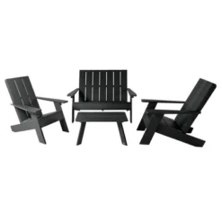 Italica 4pc Outdoor Set With Modern Adirondack Chairs, Double Wide Adirondack Chairs & Table - Highwood 19 Italica 4pc Outdoor Set With Modern Adirondack Chairs, Double Wide Adirondack Chairs & Table - Highwood -Garden & Outdoors GUEST 744d2d48 c4c0 4886 b5aa f89fcfa52480