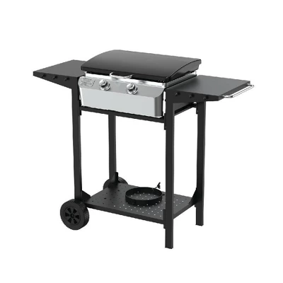 Nexgrill 300-0015 2 Burner Griddle Cart With Spatula - Black 3 Nexgrill 300-0015 2 Burner Griddle Cart With Spatula - Black