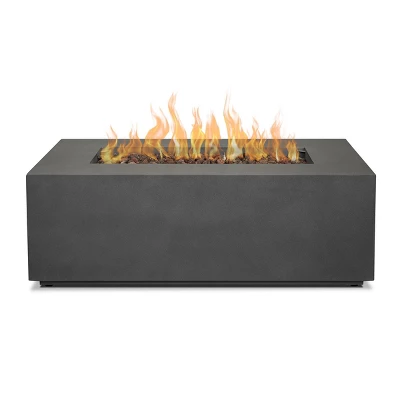 Aegean Small Rectangle Fire Table With NG Conversion Weather Slate - Real Flame 3 Aegean Small Rectangle Fire Table With NG Conversion Weather Slate - Real Flame