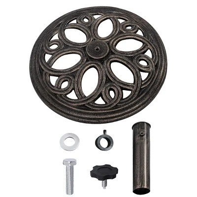 Tangkula 18"Round Umbrella Base Stand Cast Iron Heavy Duty 23lbs 6 Tangkula 18"Round Umbrella Base Stand Cast Iron Heavy Duty 23lbs - Image 4