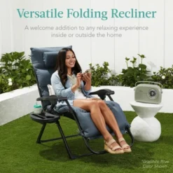 Best Choice Products Oversized Zero Gravity Chair, Folding Recliner W/ Removable Cushion, Side Tray 17 Best Choice Products Oversized Zero Gravity Chair, Folding Recliner W/ Removable Cushion, Side Tray -Garden & Outdoors GUEST 772aa427 1337 4307 8293 0171688a91b3