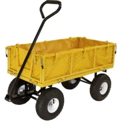 Sunnydaze Decor Sunnydaze Outdoor Lawn And Garden Heavy-Duty Steel Utility Cart With Removable Sides And Weather-Resistant Polyester Liner -Garden & Outdoors GUEST 784948d3 7390 40fb bffd 80b4a9a207eb