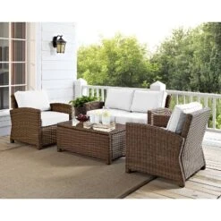 Bradenton 4pc Outdoor Wicker Conversation Set - Crosley
