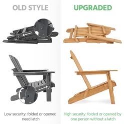 Yaheetech Folding Adirondack Chair Solid Wood Garden Chair Weather Resistant, Brown -Garden & Outdoors GUEST 792021a1 2aaa 4913 8587 a7b8fbef1efb