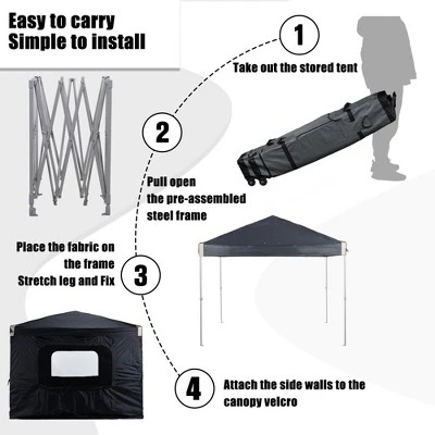 Aoodor 10' X 10' Pop Up Canopy Tent With Removable Mesh Window Sidewalls, Portable Instant Shade Canopy With Roller Bag 7 Aoodor 10' X 10' Pop Up Canopy Tent With Removable Mesh Window Sidewalls, Portable Instant Shade Canopy With Roller Bag - Image 5