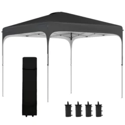 Outsunny 8' X 8' Pop Up Canopy, Foldable Gazebo Tent With Carry Bag With Wheels And 4 Leg Weight Bags For Outdoor Garden Patio Party -Garden & Outdoors GUEST 7b850a10 fc2f 43e7 8b38 1e8f447ff5e4
