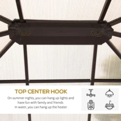 Outsunny Patio Gazebo 15.9' X 12', Netting & Curtains, 2 Tier Double Vented Steel Roof, Hardtop, Ceiling Hooks, Rust Proof Aluminum, Gray -Garden & Outdoors GUEST 7c56cf2e e1bc 444e a3be 24a2818127af
