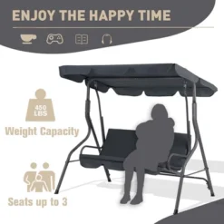 Aoodor 3 Seater Patio Porch Swing With Canopy -Garden & Outdoors GUEST 7c5cd9b3 7773 4764 9749 8405f895ba27