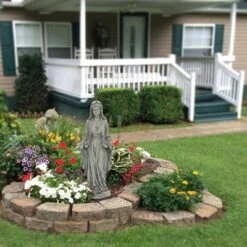 LuxenHome 30.5" H Virgin Mary Indoor Outdoor Statue Garden Statues, Gray Or Ivory -Garden & Outdoors GUEST 7c924c79 fe86 4ab8 b507 daec82feb8eb
