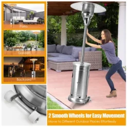 Costway 48,000 BTU Patio Propane Heater Stainless Steel W/Table & Wheels 11 Costway 48,000 BTU Patio Propane Heater Stainless Steel W/Table & Wheels -Garden & Outdoors GUEST 7d46057d 3165 46ea a0d2 4a2a4ffb2f68