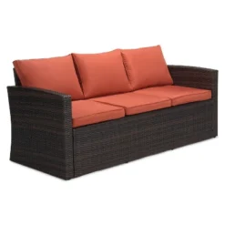 6pc Wicker Outdoor Conversation Set - Orange - EDYO LIVING 20 6pc Wicker Outdoor Conversation Set - Orange - EDYO LIVING -Garden & Outdoors GUEST 82d32a92 472a 4e48 bedc d1b30b8a0a78