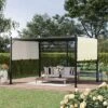 Outsunny 10' X 12' Outdoor Pergola Patio Gazebo Retractable Canopy Sun Shelter With Steel Frame, Beige -Garden & Outdoors GUEST 82f4e750 e709 4a25 9ffb 43ee3b87cf08