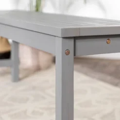 Ravenscroft Modern Boho Acacia Wood Slat Top Outdoor Dining Bench - Gray Wash - Saracina Home -Garden & Outdoors GUEST 83e31abd 7d66 4c84 9cc7 8bdac5e55deb