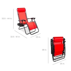 Best Choice Products Set Of 2 Zero Gravity Lounge Chair Recliners For Patio, Pool W/ Cup Holder Tray -Garden & Outdoors GUEST 84d5c314 b4ee 496b a4a2 32600a1ff964