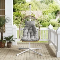 Toluca Hanging Outdoor Boho Egg Chair With Cushion - Saracina Home -Garden & Outdoors GUEST 8502028c b595 43dd 8fef 83b2c522826c