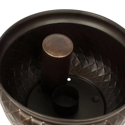 BirdRock Home Decorative Water Hose Pot - Open Top - Steel Metal With Copper Accents - 100ft 5 BirdRock Home Decorative Water Hose Pot - Open Top - Steel Metal With Copper Accents - 100ft - Image 3